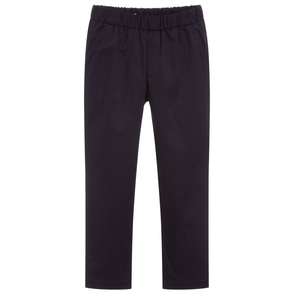 Everything Must Change - Boys Navy Blue Cotton Trousers | Childrensalon