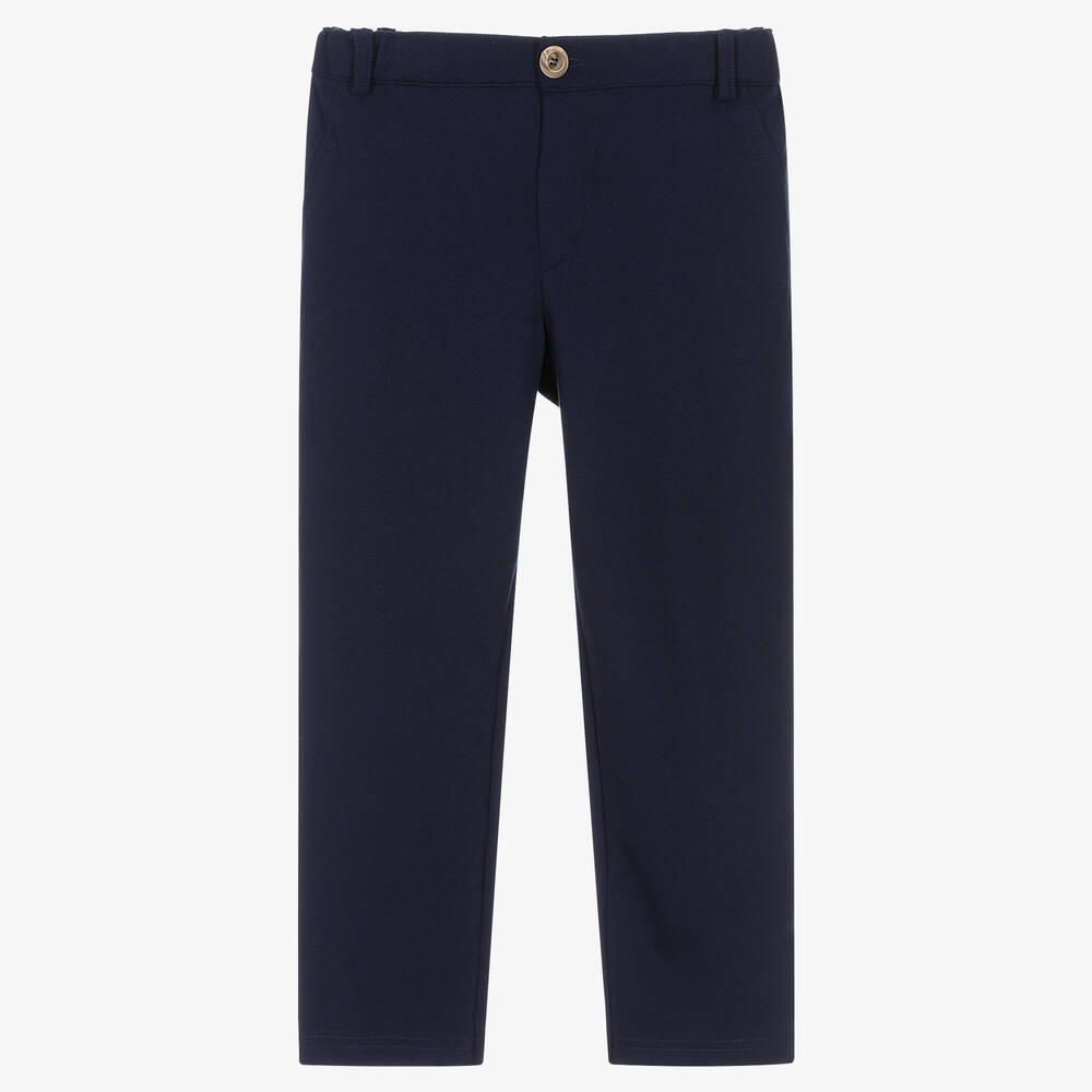 Everything Must Change - Boys Navy Blue Milano Jersey Trousers | Childrensalon