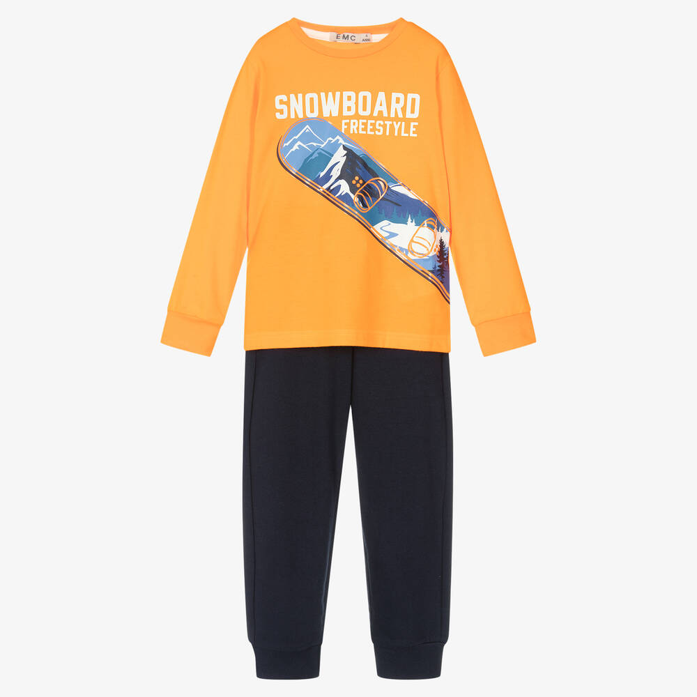 Everything Must Change - Boys Orange & Blue Trouser Set | Childrensalon