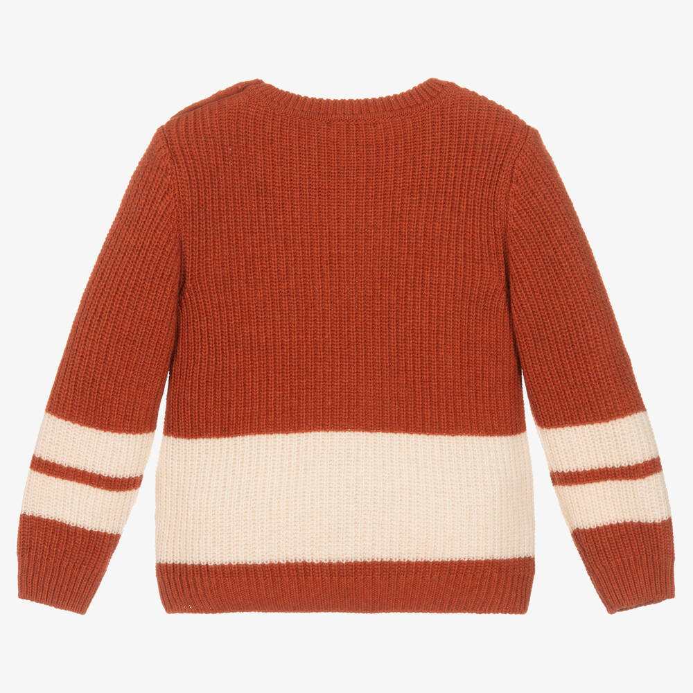 Everything Must Change-Оранжево-кремовый вязаный свитер | Childrensalon Outlet