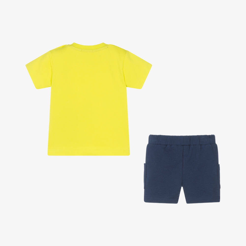 Everything Must Change-Boys Playful Green & Navy Shorts Ensemble | Childrensalon Outlet