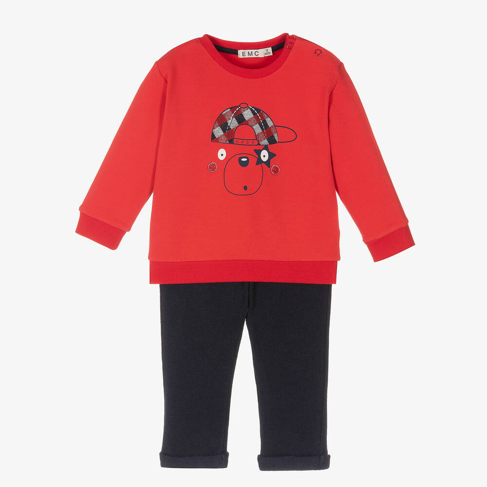 Everything Must Change - Boys Red & Blue Trouser Set | Childrensalon