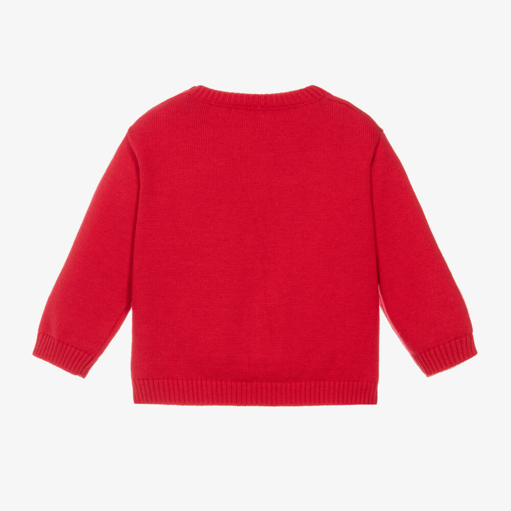 Everything Must Change-Boys Red Knitted Reindeer Jumper | Childrensalon Outlet