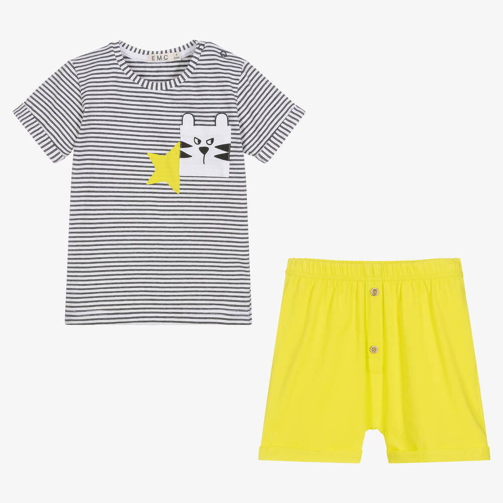 Everything Must Change-Футболка в полоску и желтые шорты из хлопка | Childrensalon Outlet
