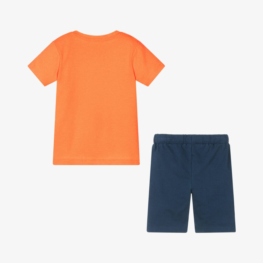 Everything Must Change-طقم رياضي نابض بالحياة للأولاد باللون البرتقالي والأزرق | Childrensalon Outlet