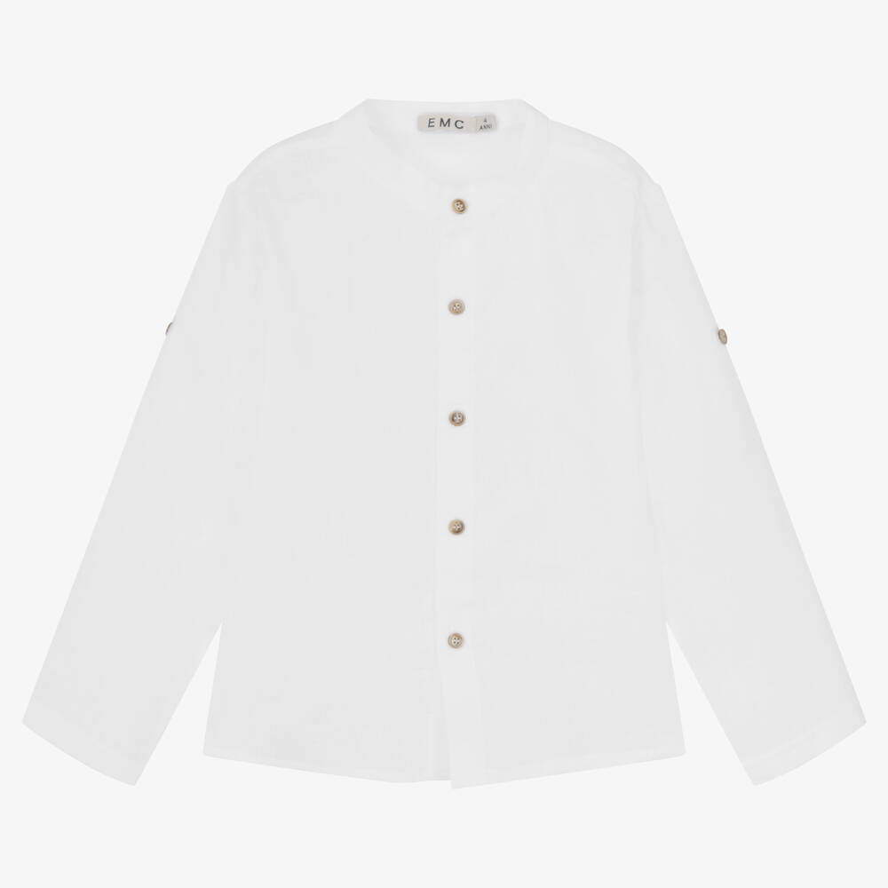 افريثينغ مست تشاينج-قميص أطفال ولادي كتان لون أبيض | Childrensalon Outlet