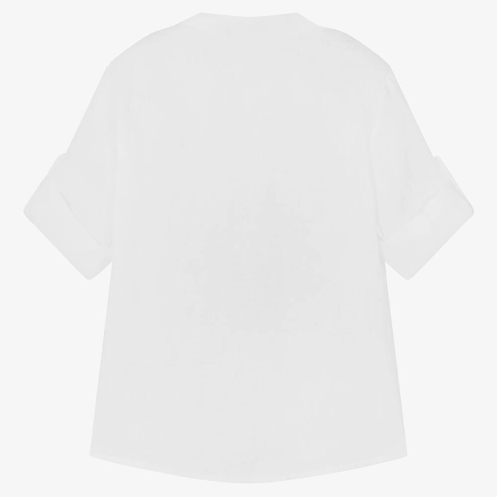 Everything Must Change - Boys White Collarless Linen Shirt