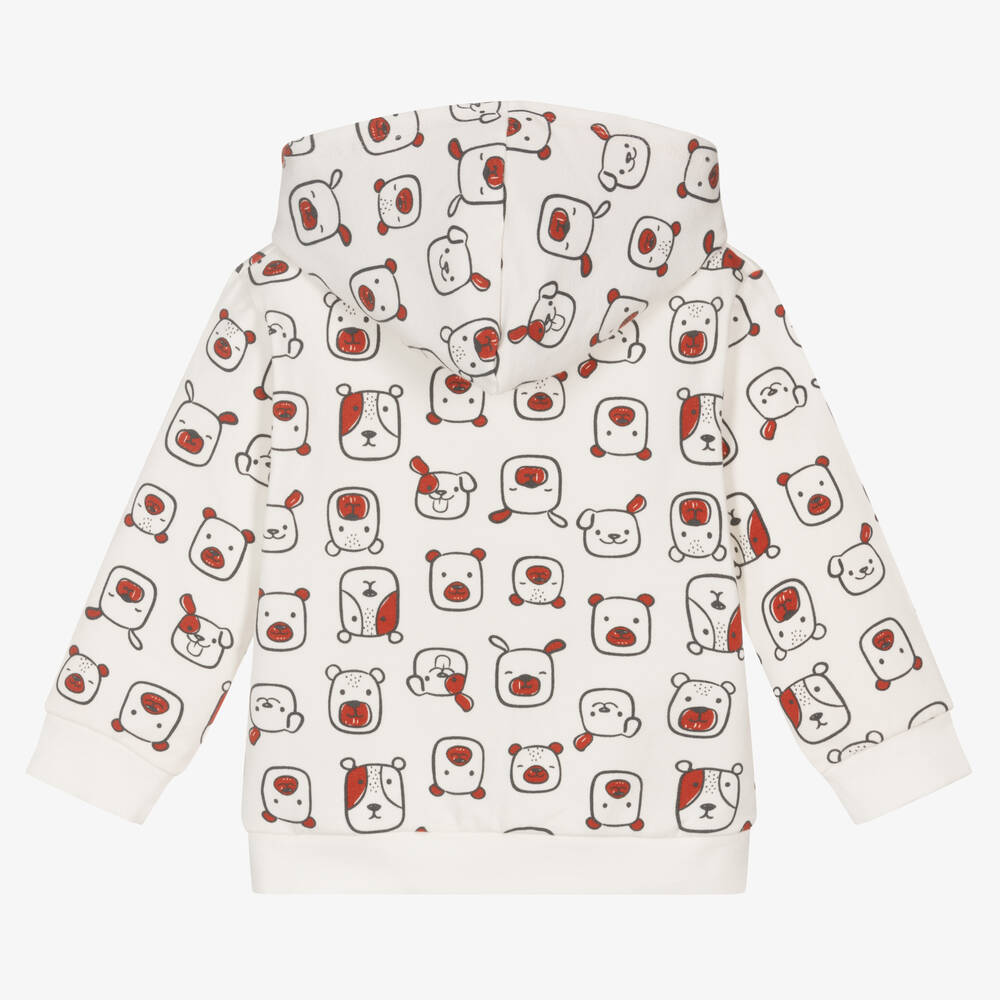 Everything Must Change-Boys White Cotton Zip-Up Top | Childrensalon Outlet