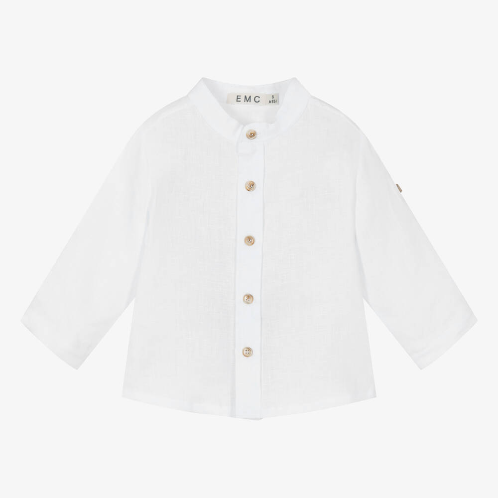 Everything Must Change-قميص كتان لون أبيض للأولاد | Childrensalon Outlet