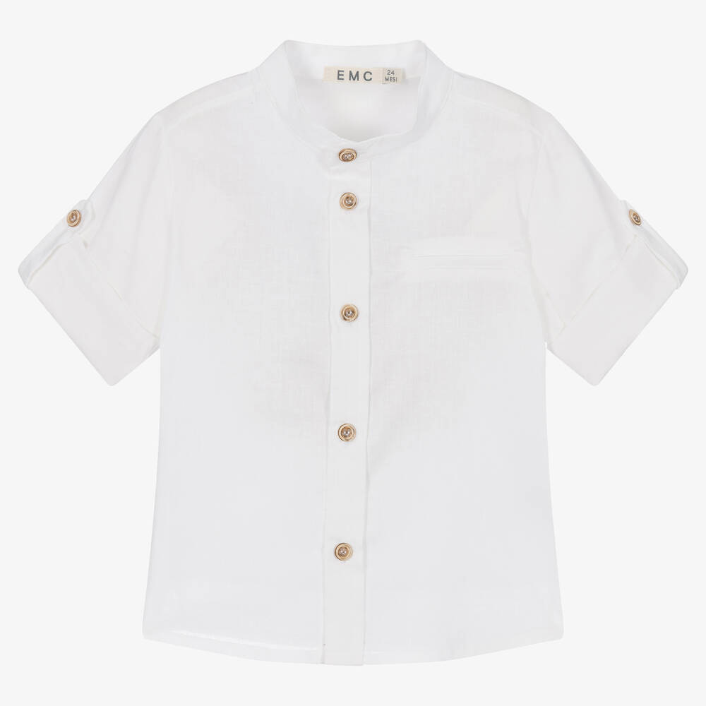 Everything Must Change - Белая рубашка из хлопка и льна  | Childrensalon
