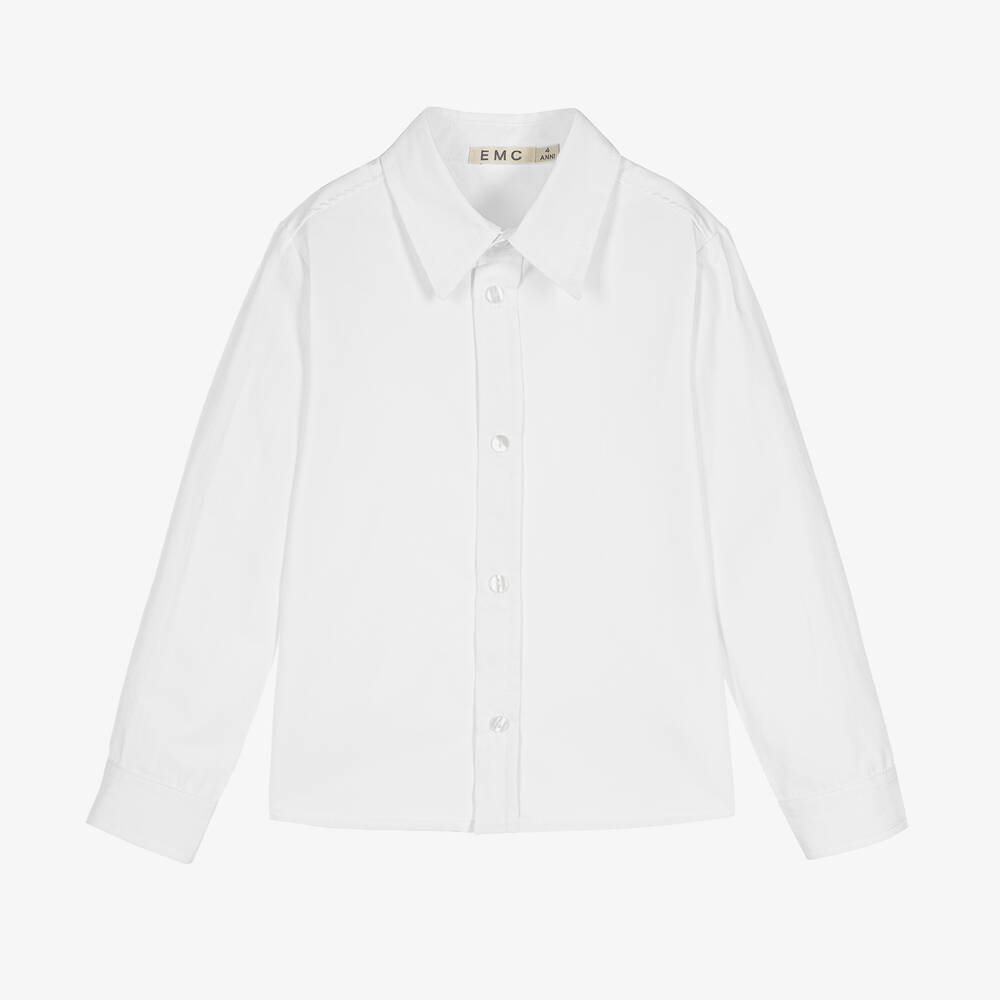 Everything Must Change - Boys White Ribbed Cotton Shirt