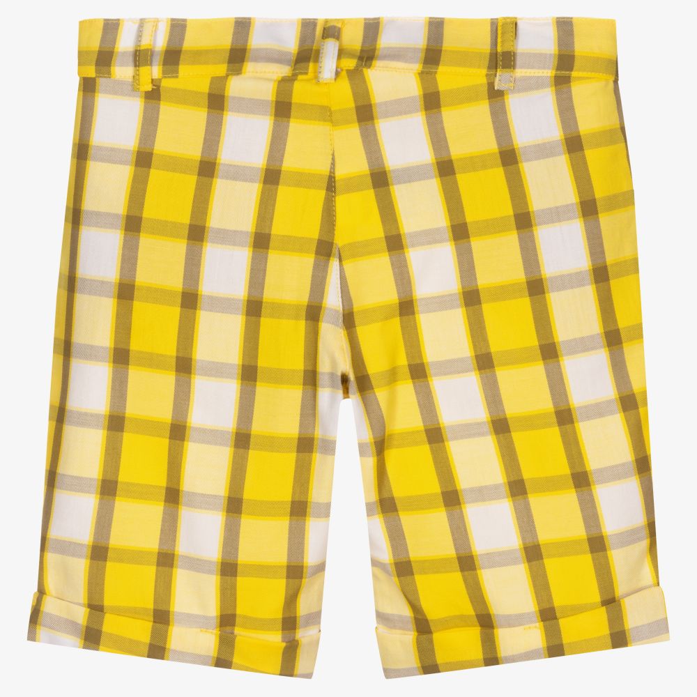 Everything Must Change-Boys Yellow Check Shorts | Childrensalon Outlet
