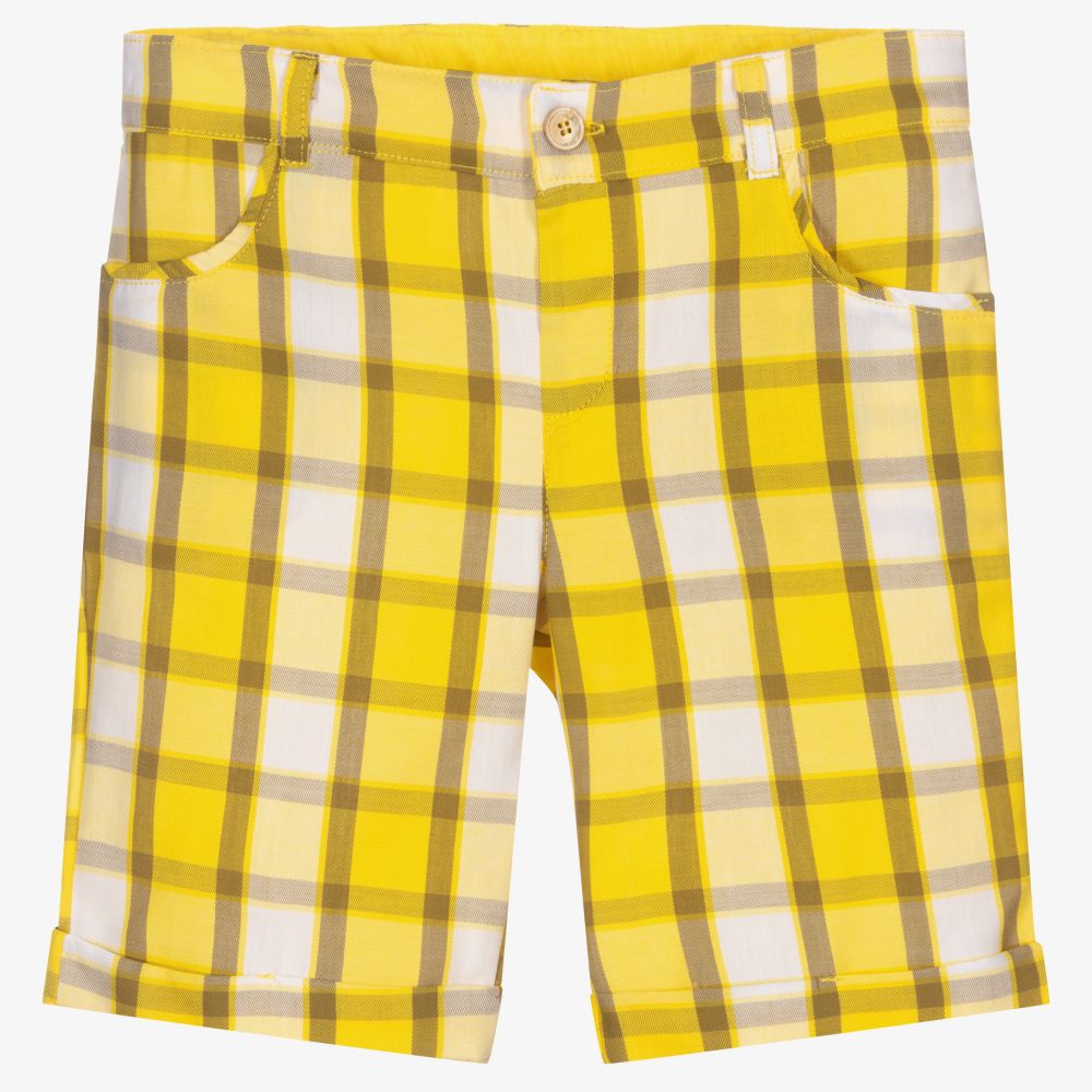 Everything Must Change - Boys Yellow Check Shorts | Childrensalon