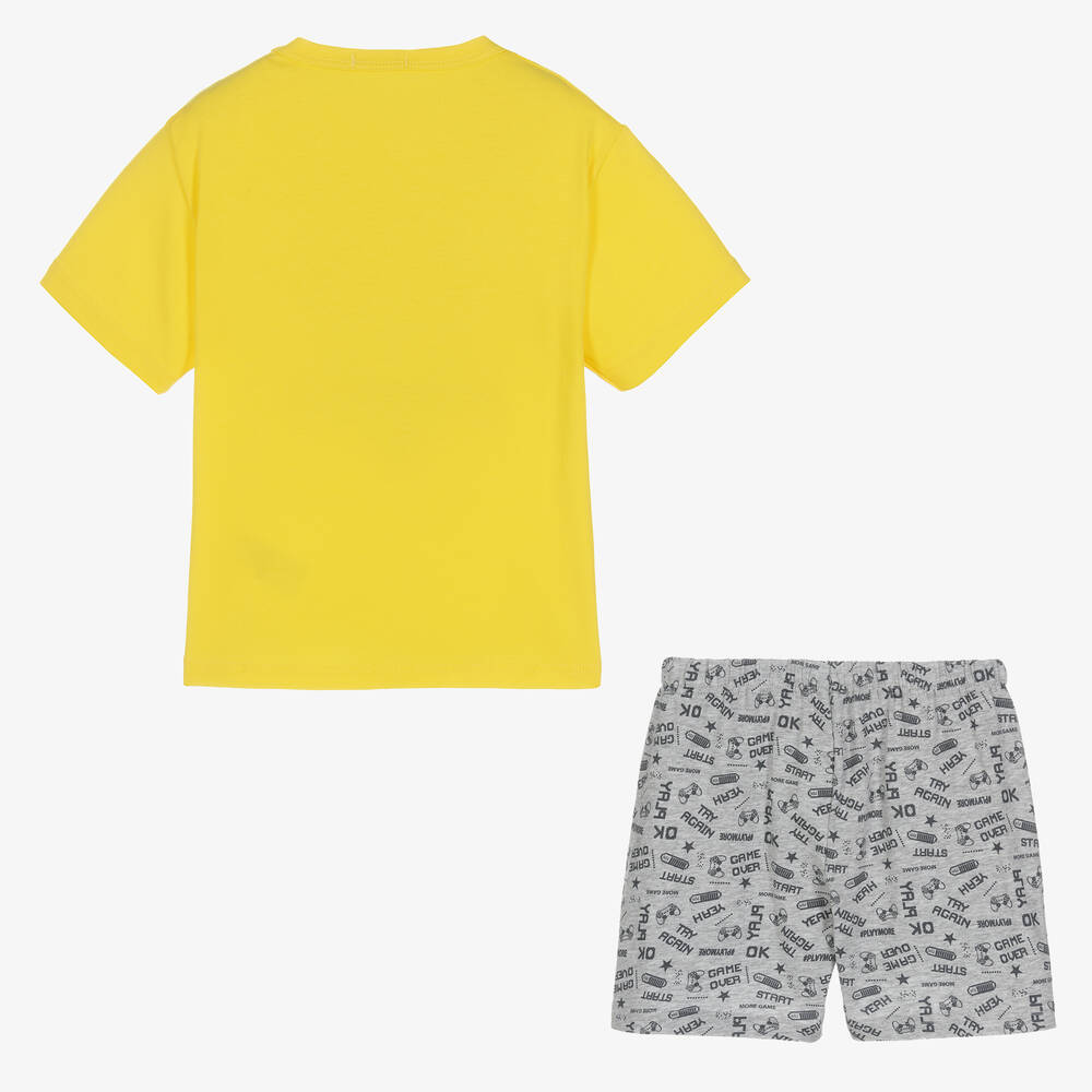 Everything Must Change-Boys Yellow & Grey Cotton Short Pyjamas | Childrensalon Outlet