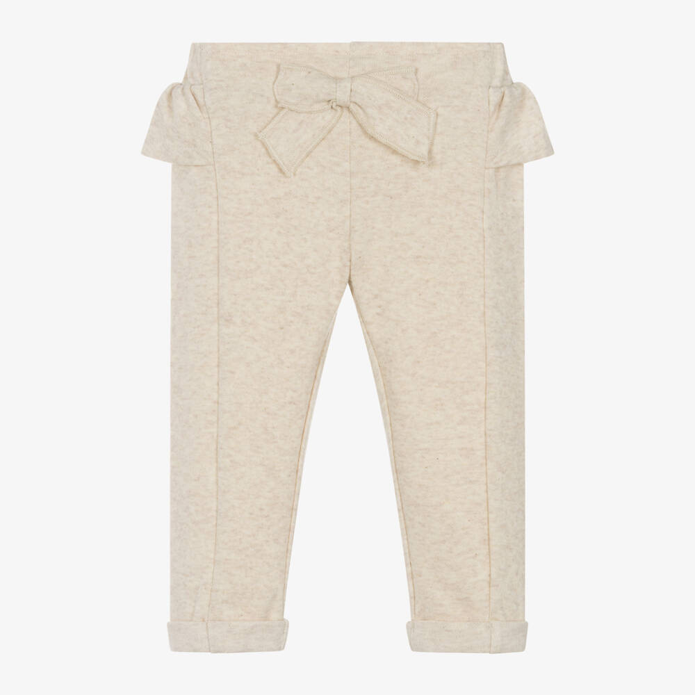 Everything Must Change-Girls Beige Cotton Blend Trousers | Childrensalon Outlet