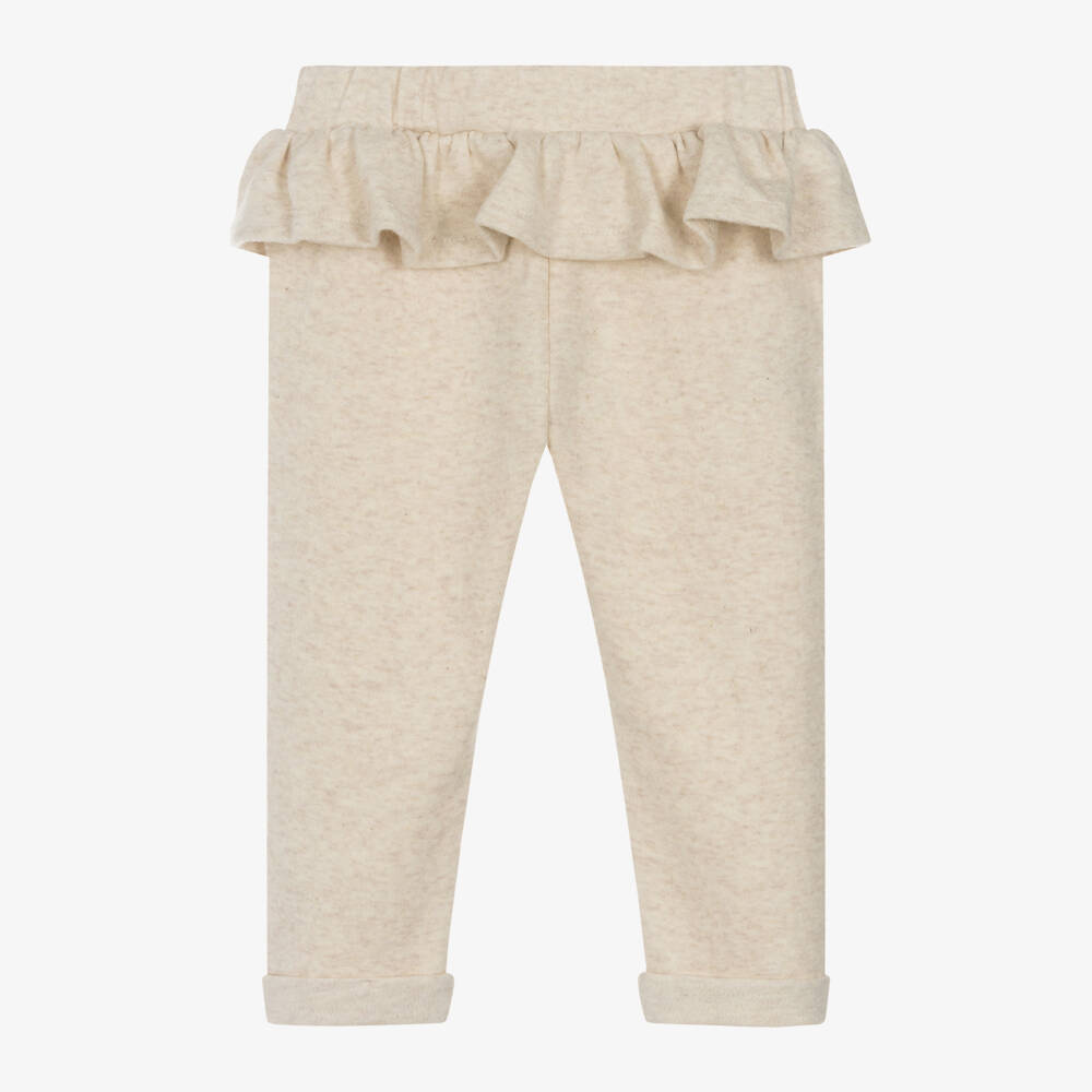 Everything Must Change-Girls Beige Cotton Blend Trousers | Childrensalon Outlet