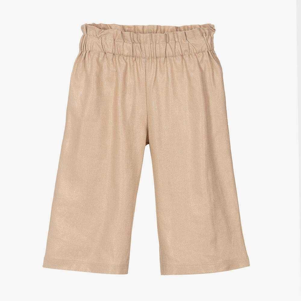 Everything Must Change - Beige Leinen- und Lurexhose | Childrensalon