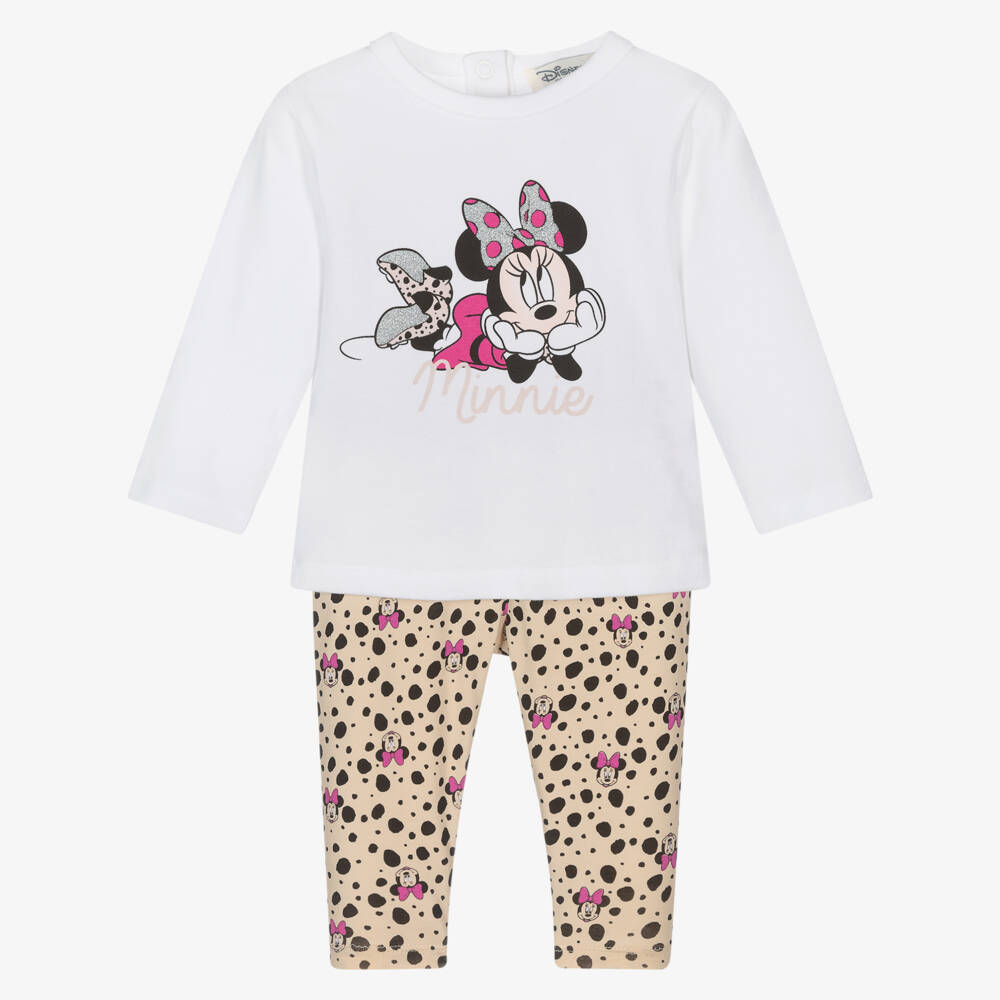 Everything Must Change-Girls Beige & White Minnie Outfit | Childrensalon Outlet