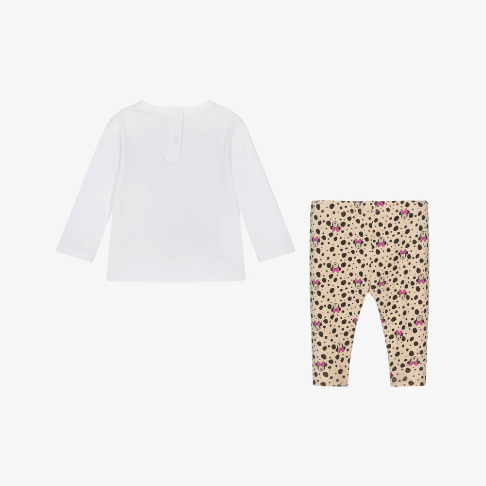 Everything Must Change-Girls Beige & White Minnie Outfit | Childrensalon Outlet