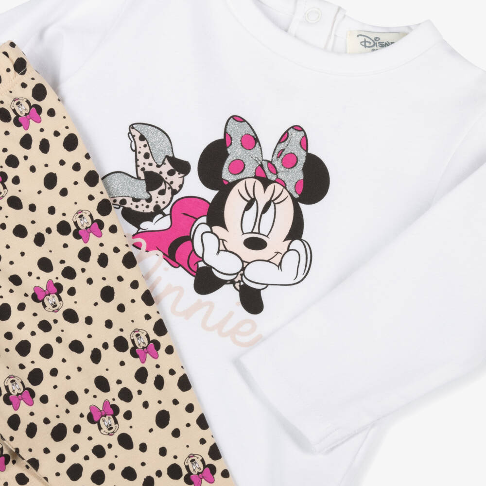 Everything Must Change-Girls Beige & White Minnie Outfit | Childrensalon Outlet