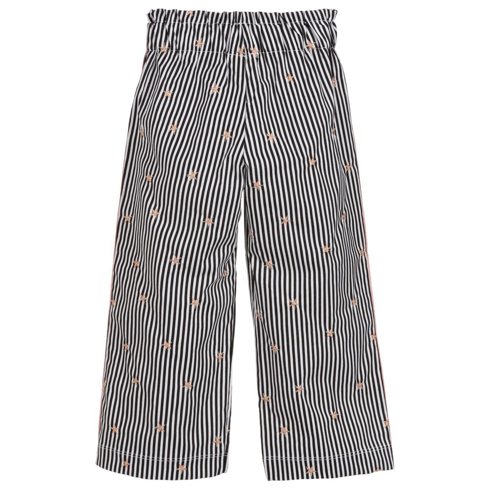 افريثينغ مست تشاينج-بنطلون كولوت مقلم قطن لون أسود وأبيض للبنات | Childrensalon Outlet