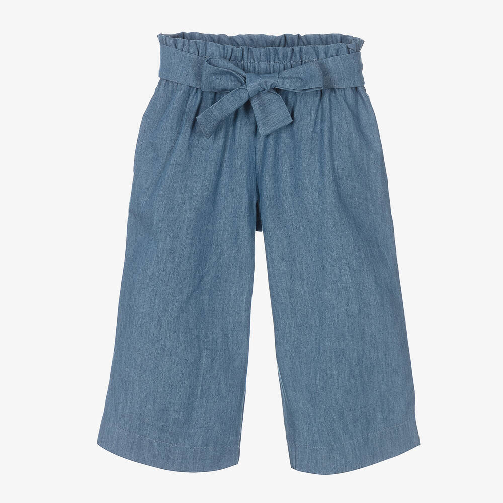 Everything Must Change - Girls Blue Cotton Chambray Trousers | Childrensalon