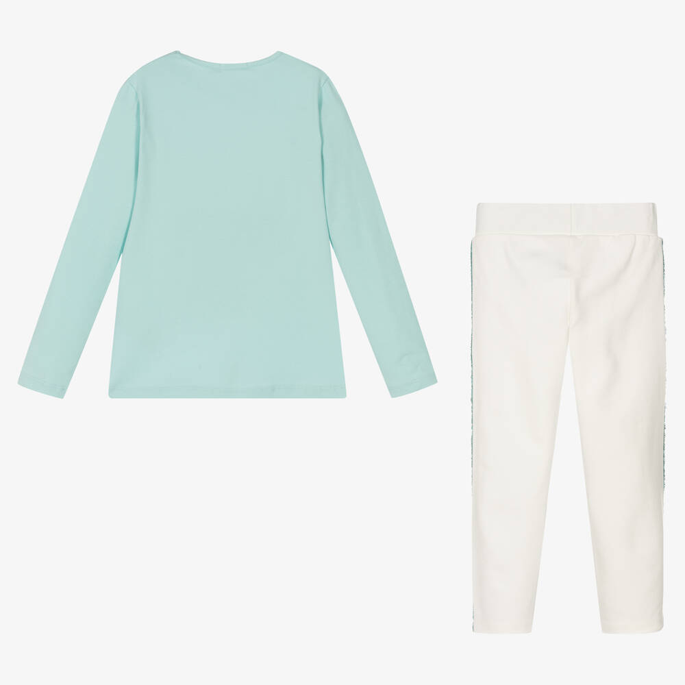 Everything Must Change-Girls Blue Cotton Leggings Set | Childrensalon Outlet