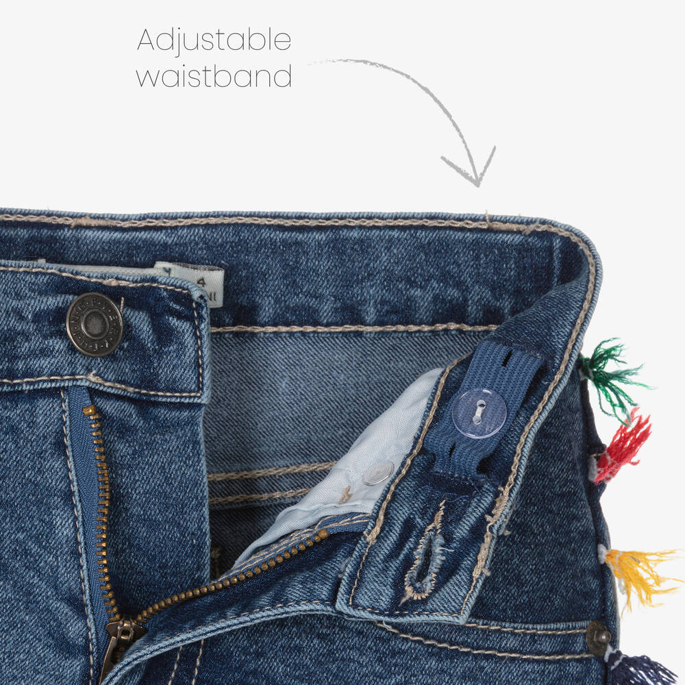 Everything Must Change-Girls Blue Denim Tassel Shorts | Childrensalon Outlet