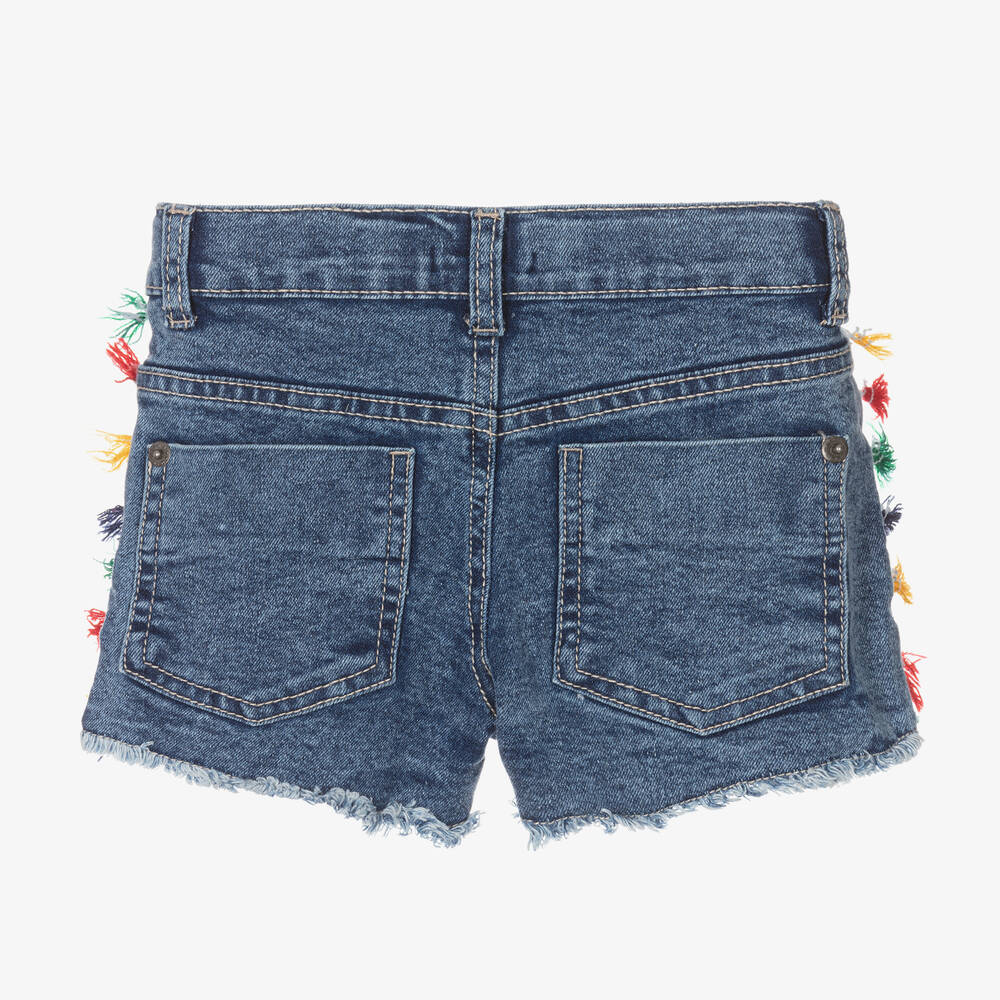 Everything Must Change Girls Blue Denim Tassel Shorts