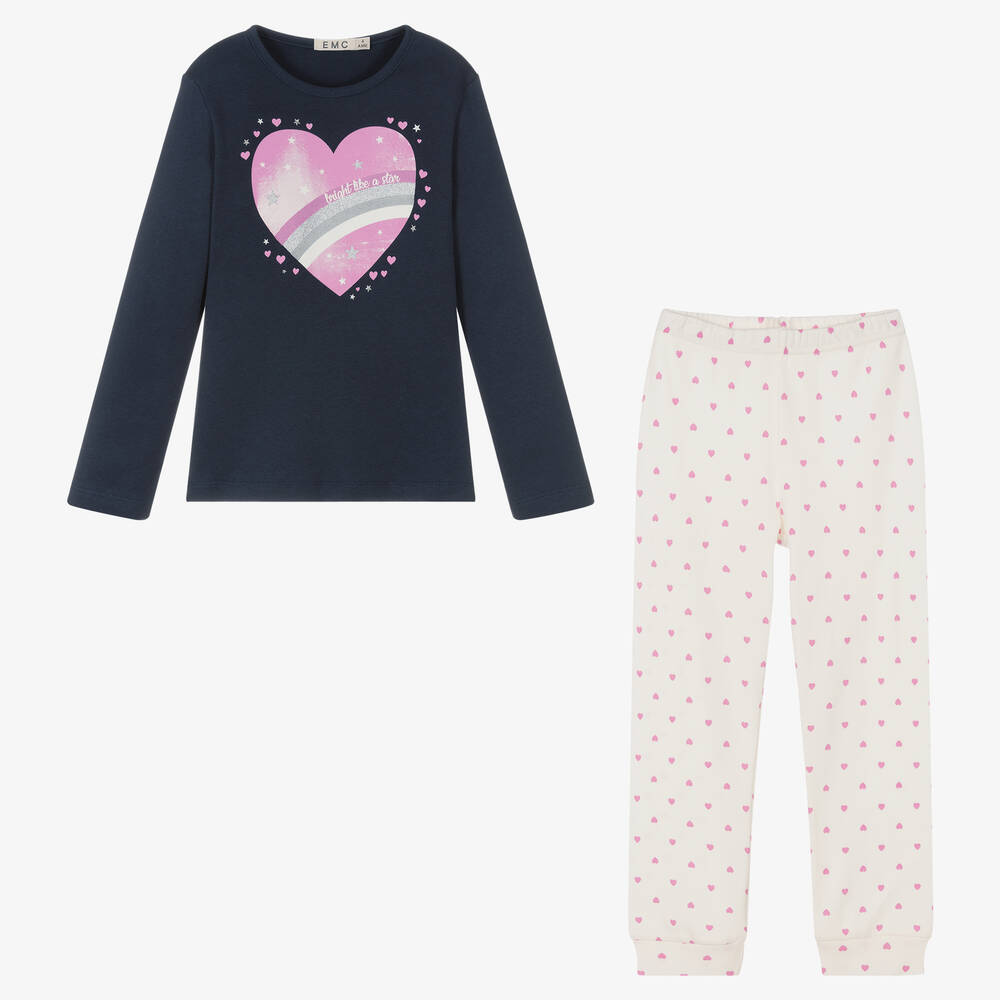 Everything Must Change-Кремово-синяя пижама для девочек | Childrensalon Outlet