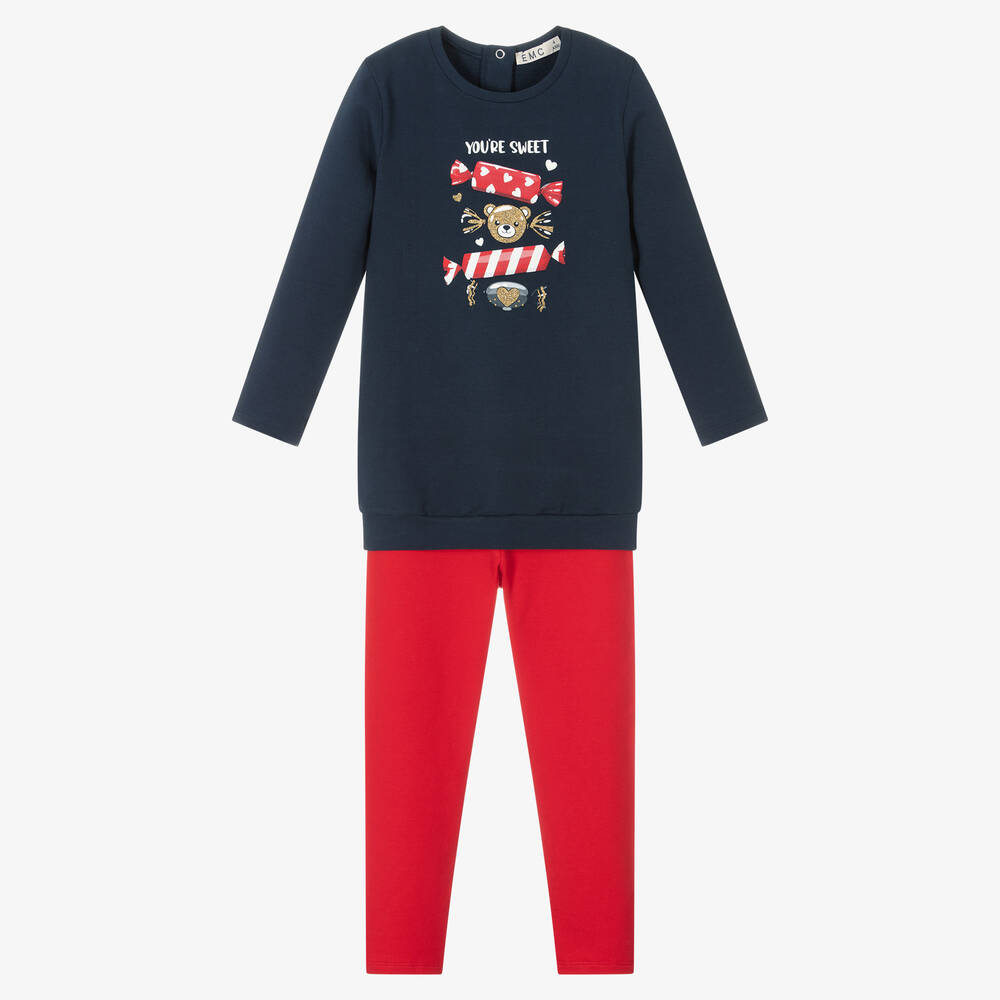 Everything Must Change - Girls Blue & Red Leggings Set | Childrensalon