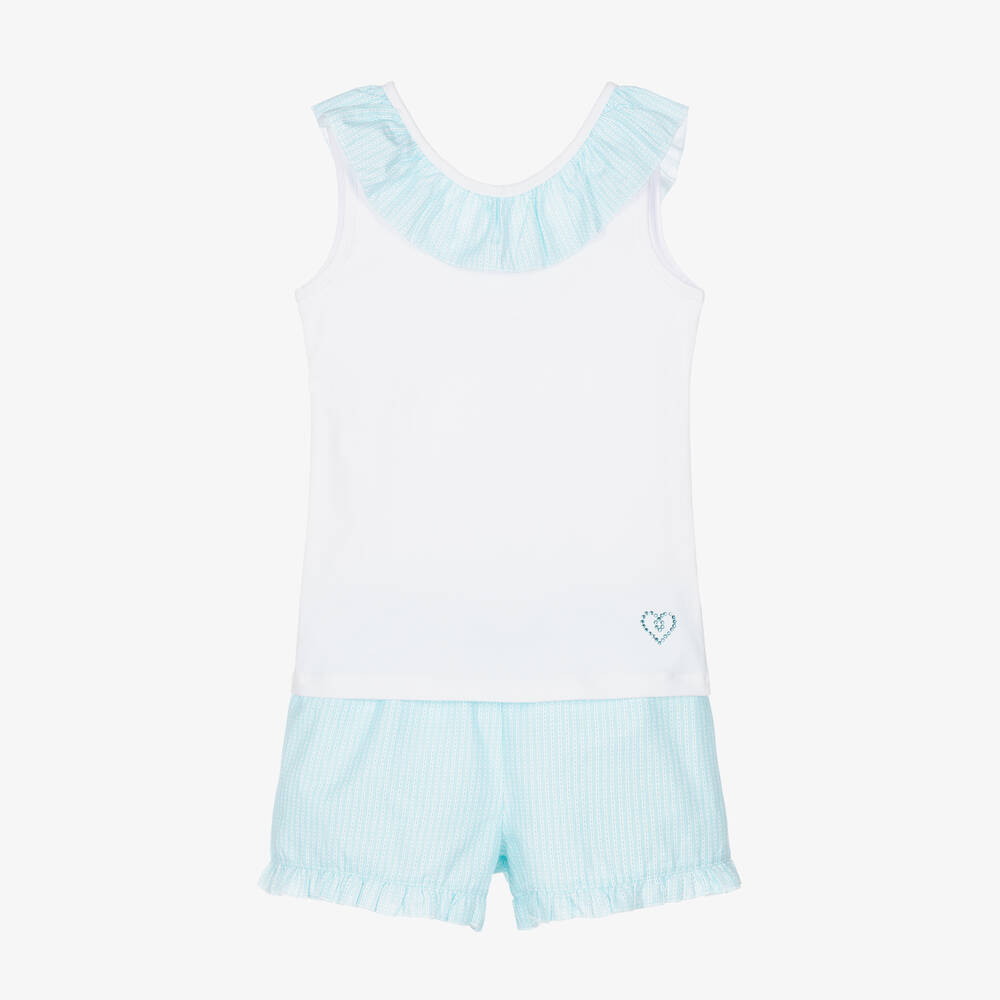 Everything Must Change - Baumwoll-Top & Shorts Set blau/weiß | Childrensalon