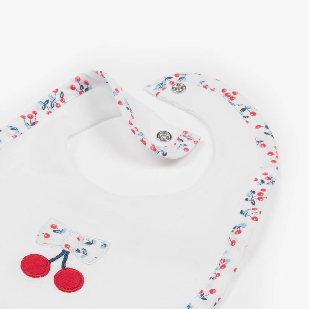 Everything Must Change-Girls Cherry Blossom White Bib | Childrensalon Outlet