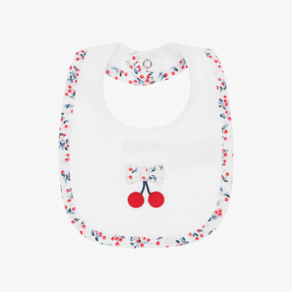 Everything Must Change-Girls Cherry Blossom White Bib | Childrensalon Outlet