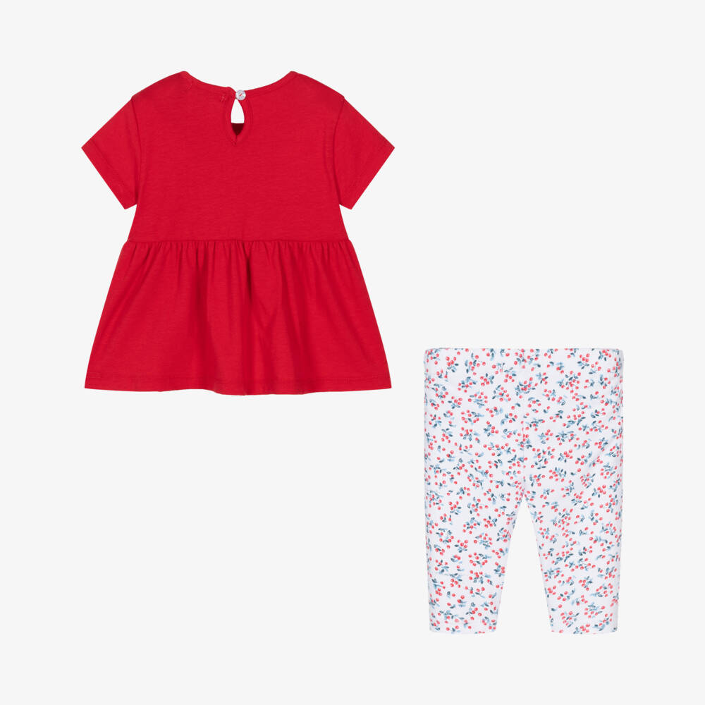 Everything Must Change-Костюм с красными леггинсами и вишневым декором для девочек | Childrensalon Outlet