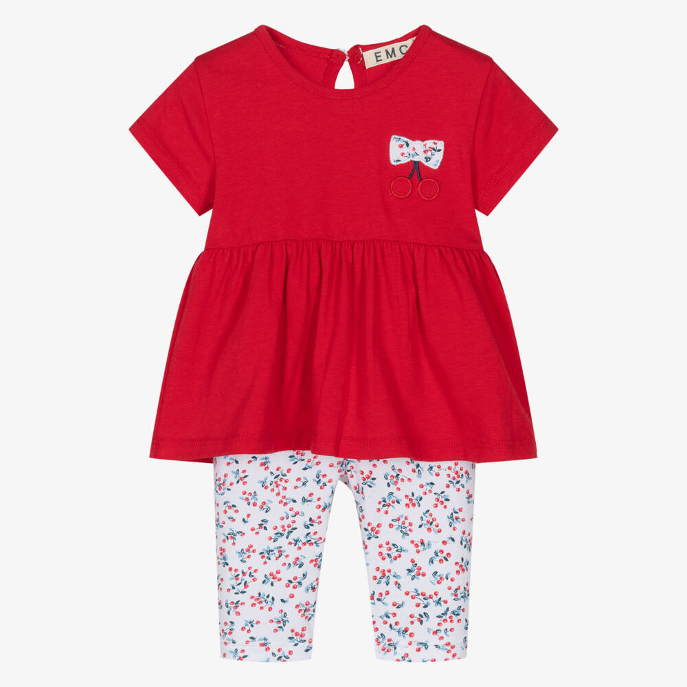 Everything Must Change-Girls Cherry-Embellished Red Leggings Outfit | Childrensalon Outlet