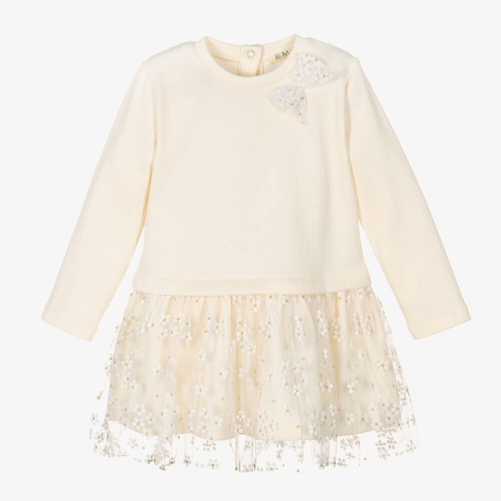 Everything Must Change-Girls Cream Floral Tulle Dress | Childrensalon Outlet
