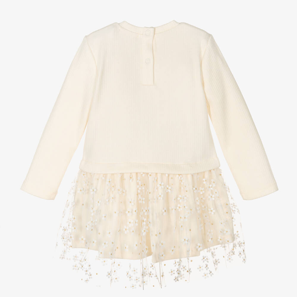 Everything Must Change-Girls Cream Floral Tulle Dress | Childrensalon Outlet