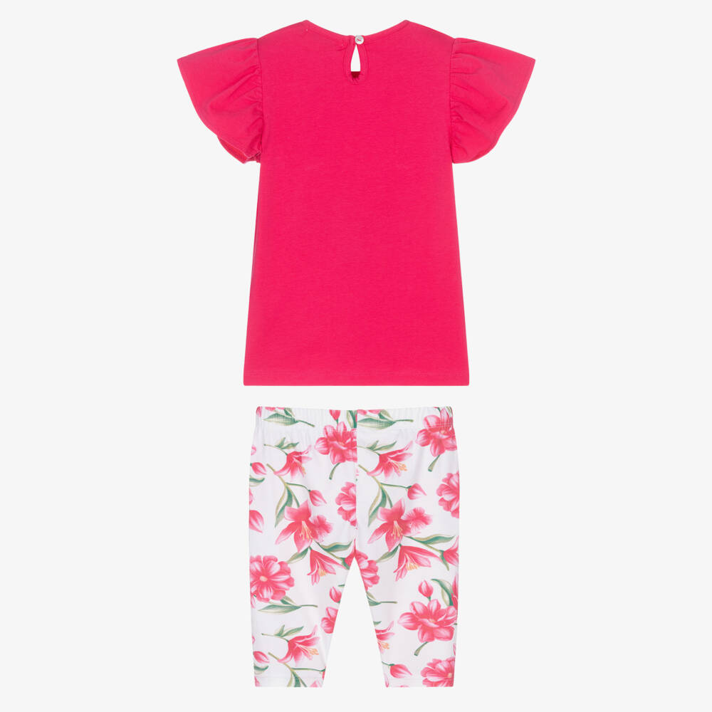 Everything Must Change-Girls Fuchsia Floral Leggings Ensemble | Childrensalon Outlet