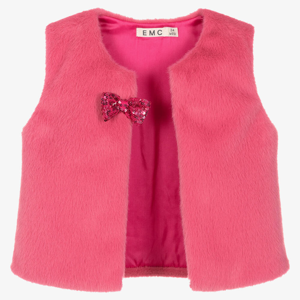 Everything Must Change-Girls Fuchsia Pink Faux Fur Gilet | Childrensalon Outlet