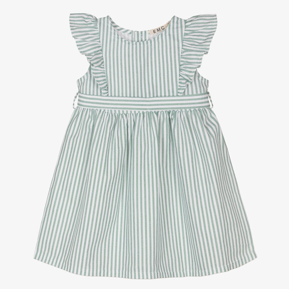 Everything Must Change - Girls Green & White Striped Dress | Childrensalon