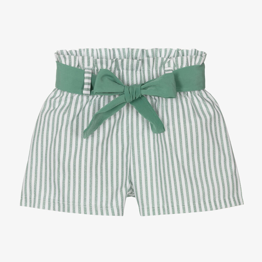 Everything Must Change - Short vert et blanc rayé fille | Childrensalon