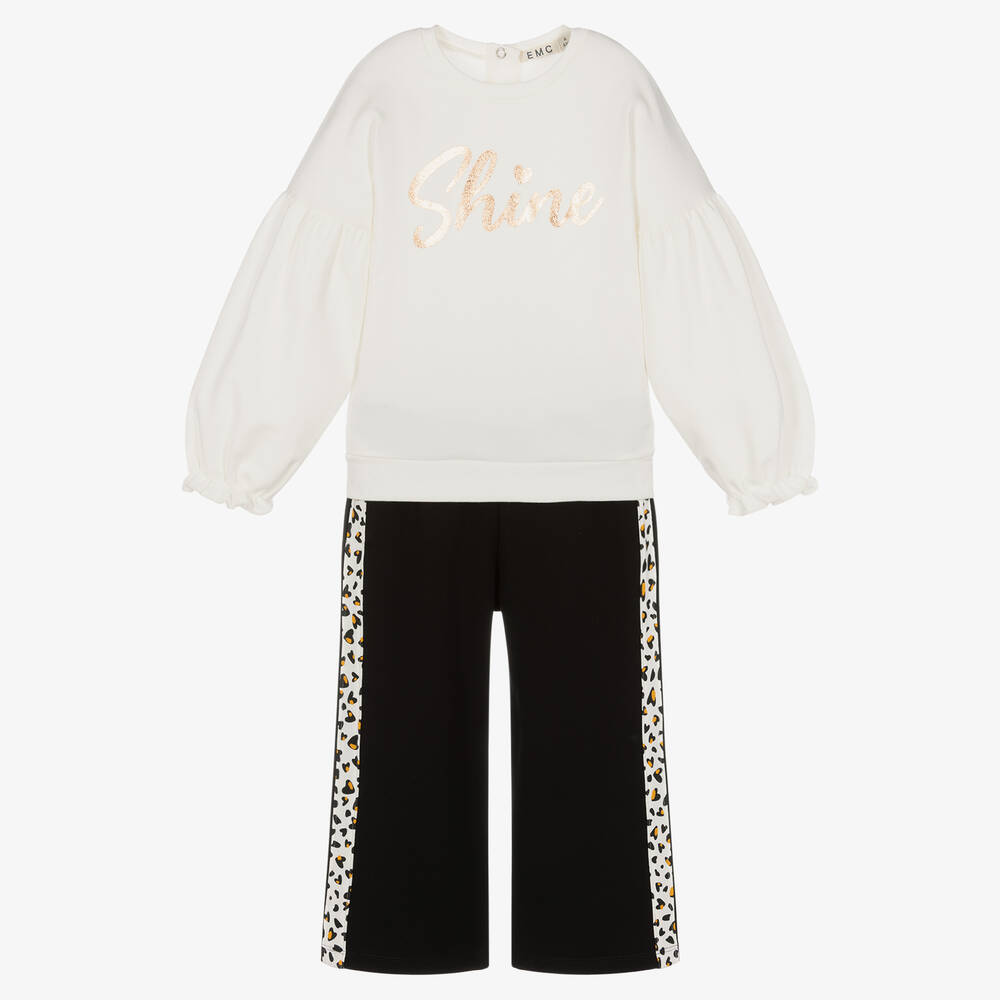 Everything Must Change-Girls Ivory & Black Trouser Set | Childrensalon Outlet