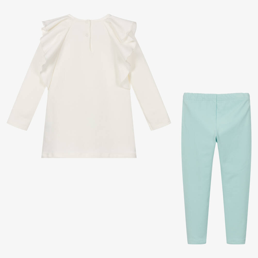 Everything Must Change-Кремовый топ и голубые легинсы | Childrensalon Outlet