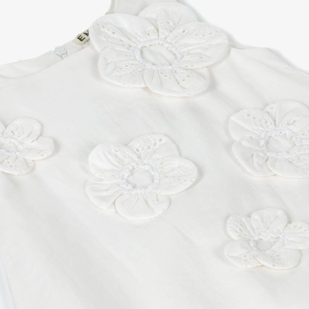 Everything Must Change-Girls Ivory Broderie Flower Dress | Childrensalon Outlet