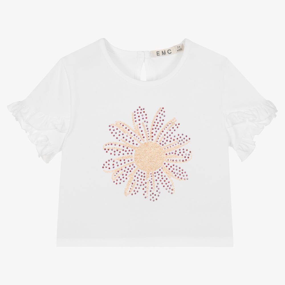 Everything Must Change - Girls Ivory Cotton Daisy Top | Childrensalon