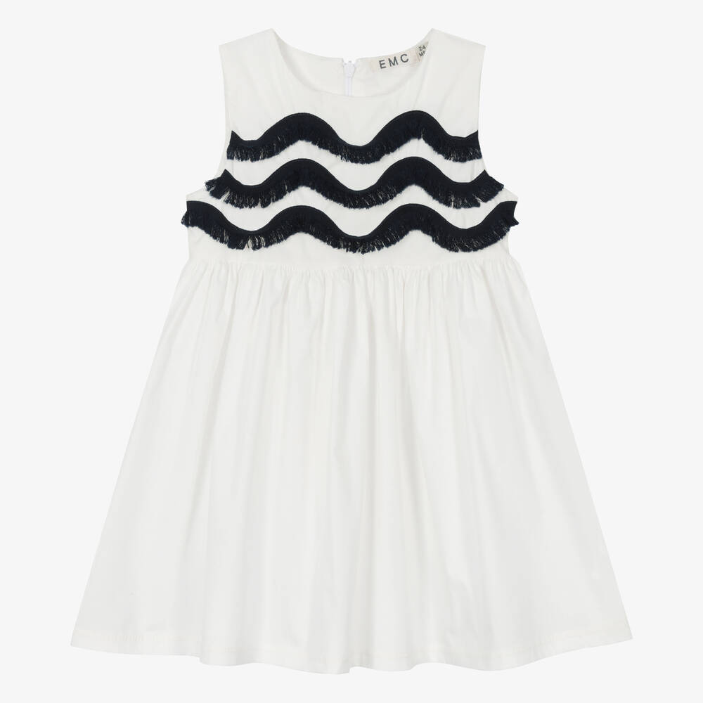 Everything Must Change-Girls Ivory Cotton Fringed Dress | Childrensalon Outlet