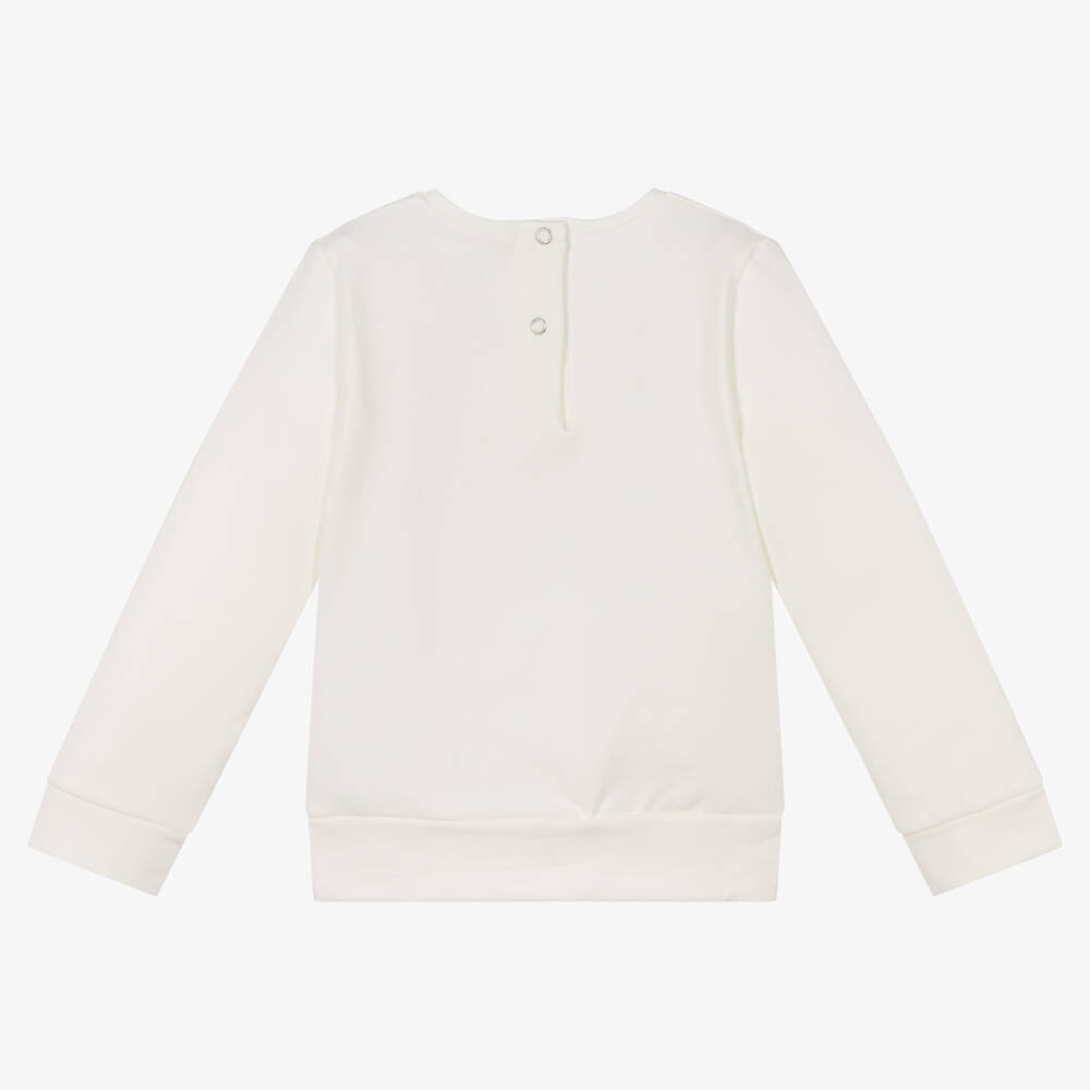 افريثينغ مست تشاينج-سويتشيرت قطن جيرسي لون عاجي للبنات | Childrensalon Outlet
