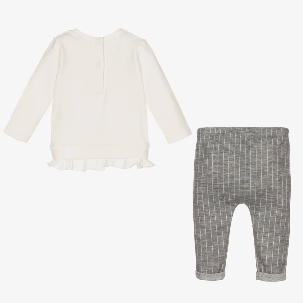 Everything Must Change-Girls Ivory & Grey Trouser Set | Childrensalon Outlet