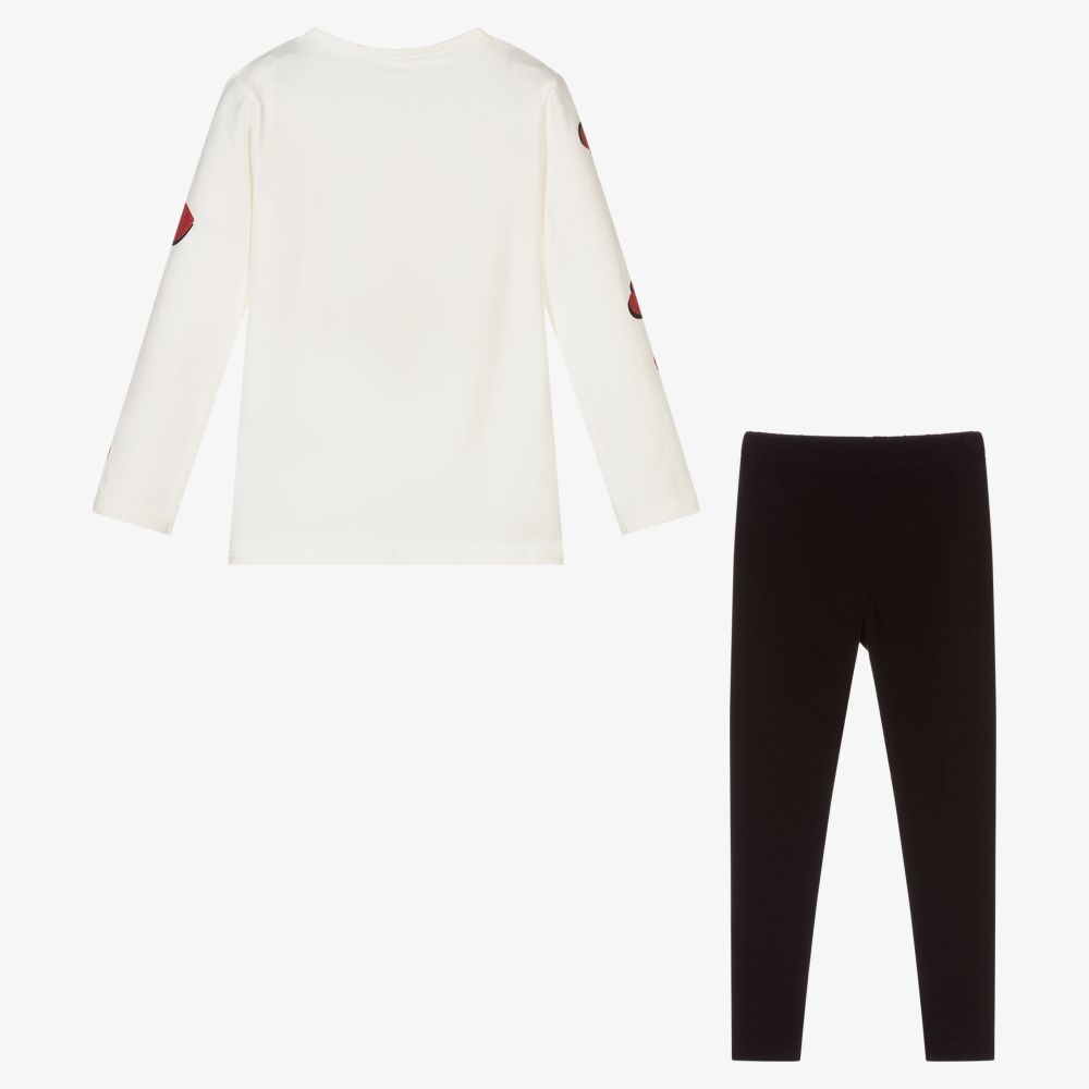Everything Must Change-Girls Ivory Heart Leggings Set | Childrensalon Outlet